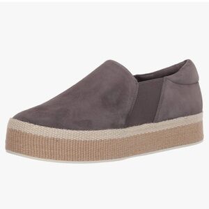Vince Warren Platform‎ Slip On Sneaker Suede Grey 8.5